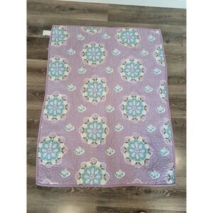 Pottery Barn‎ Kids Baby Crib Quilt Purple Brooklyn Mandala Toddler Blanket #k2